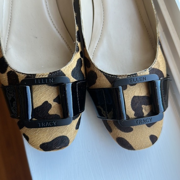 Ellen Tracy Cow Hair Leopard Print Block Heels Sz 6.5 - Picture 2 of 7